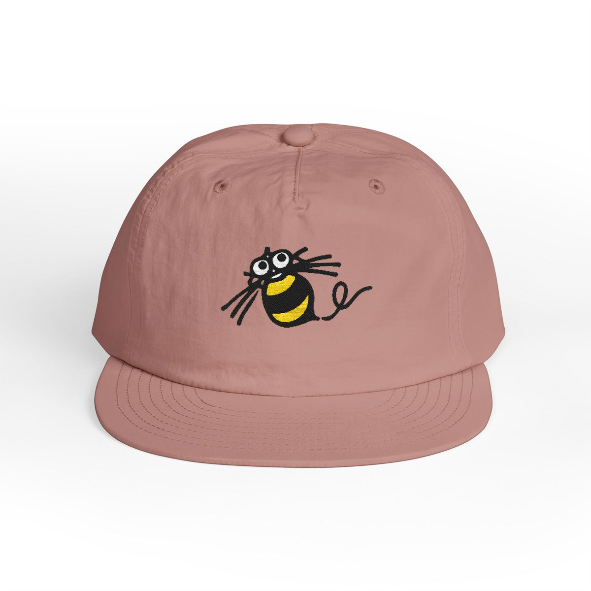 Hudson Soft Bee Surf Cap in hazy pink, front view with the embroidered Hudson Soft bee